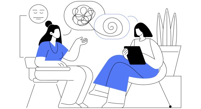 Psychotherapy abstract concept vector illustration. Non pharmacological intervention, verbal counseling, psychotherapy service, behavioral cognitive therapy, private session abstract metaphor.